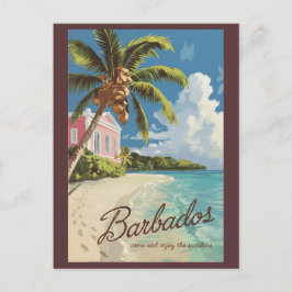 Barbados Painterly Travel Art Vintage Briefkaart