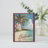 Barbados Painterly Travel Art Vintage Briefkaart (Staand voorkant)