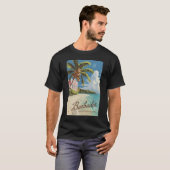 Barbados Painterly Travel Art Vintage T-shirt (Voorkant volledig)