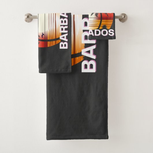 Barbados Palm Trees Summer Beach Bad Handdoek (Insitu)
