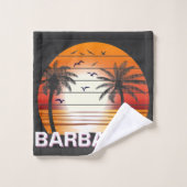 Barbados Palm Trees Summer Beach Bad Handdoek (Wasdoekje)