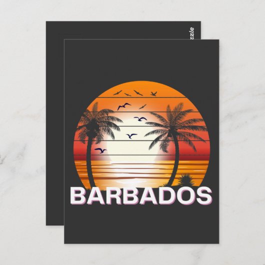  Barbados Palm Trees Summer Beach Briefkaart (Voorkant / Achterkant)