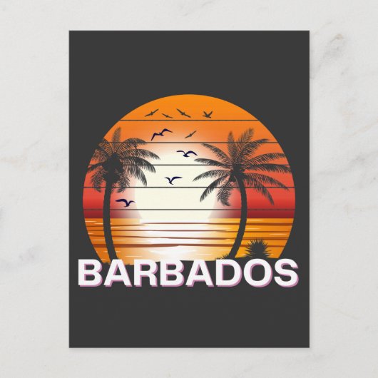 Barbados Palm Trees Summer Beach Briefkaart (Voorkant)