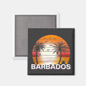  Barbados Palm Trees Summer Beach Magneet (Voorkant / Achterkant)