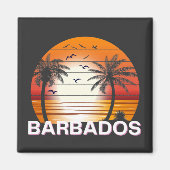  Barbados Palm Trees Summer Beach Magneet (Voorkant)