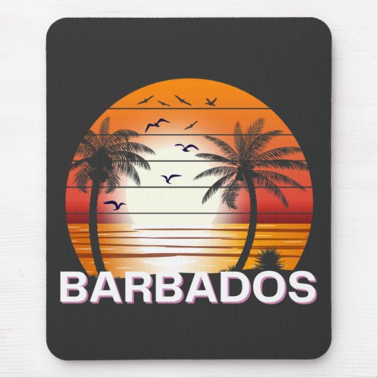 Barbados Palm Trees Summer Beach Muismat (Voorkant)