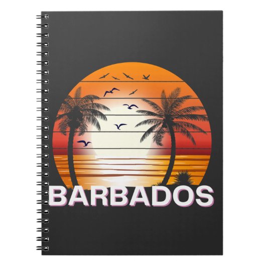Barbados Palm Trees Summer Beach Notitieboek (Voorkant)