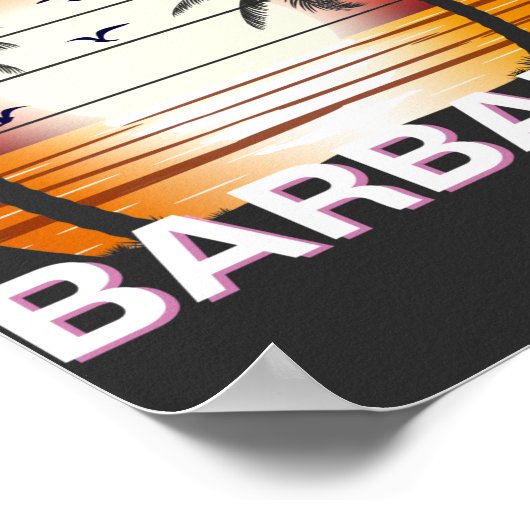  Barbados Palm Trees Summer Beach Poster (Hoek)