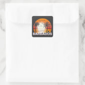 Barbados Palm Trees Summer Beach Vierkante Sticker (Tas)