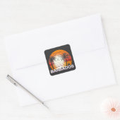 Barbados Palm Trees Summer Beach Vierkante Sticker (Envelop)