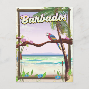 Barbados Papegaai Landschap reisposter Briefkaart