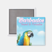 Barbados Papegaai reisposter Magneet (Voorkant / Achterkant)