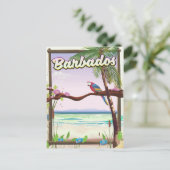 Barbados Parrot Landschapsreisposter Briefkaart (Staand voorkant)