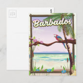 Barbados Parrot Landschapsreisposter Briefkaart (Voorkant / Achterkant)