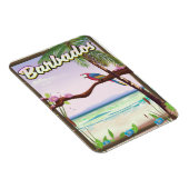 Barbados Parrot Landschapsreisposter Magneet (Rechterzijde)