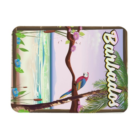 Barbados Parrot Landschapsreisposter Magneet (Horizontaal)