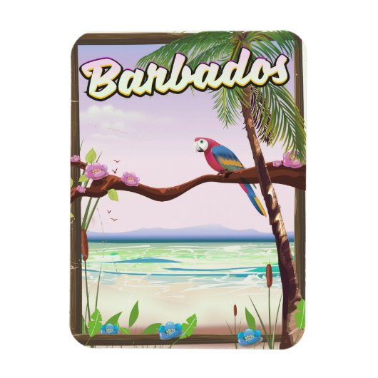 Barbados Parrot Landschapsreisposter Magneet (Verticaal)
