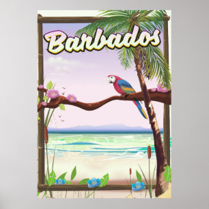 Barbados Parrot Landschapsreisposter Poster