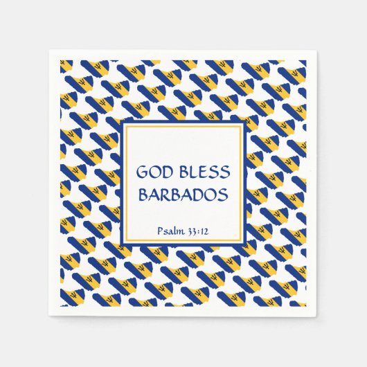 BARBADOS Patriottic GOD BLESS CelebrEMENT Paper Servet (Voorkant)