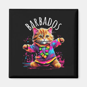 Barbados Quirky Funny Schattige Kleurrijke Dansend Magneet