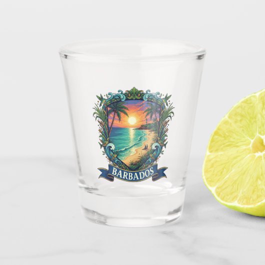 Barbados Reis Shot Glas (Voorkant)