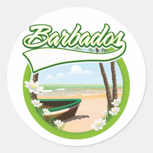 Barbados Reislogo Ronde Sticker