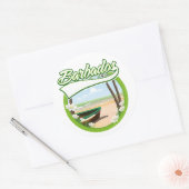 Barbados Reislogo Ronde Sticker (Envelop)