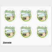 Barbados Reislogo Ronde Sticker (Vel)