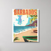 Barbados reisposter canvas afdruk (Voorkant)