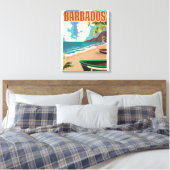 Barbados reisposter canvas afdruk (Insitu (Slaapkamer))