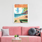 Barbados reisposter canvas afdruk (Insitu (Woonkamer))