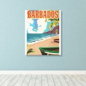 Barbados reisposter canvas afdruk (Insitu (Houten vloer))