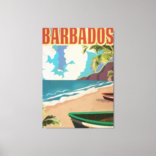 Barbados reisposter canvas afdruk (Voorkant)