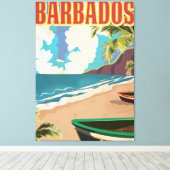 Barbados reisposter canvas afdruk (Insitu (Houten vloer))