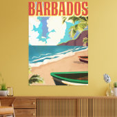 Barbados reisposter canvas afdruk (Insitu (Woonkamer))