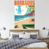 Barbados reisposter canvas afdruk (Insitu (Slaapkamer))