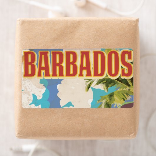 Barbados reisposter etiket (Insitu)