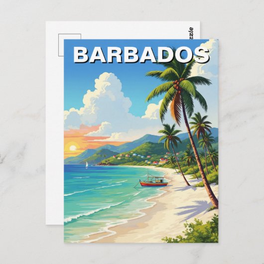 Barbados Reizen Briefkaart (Voorkant / Achterkant)