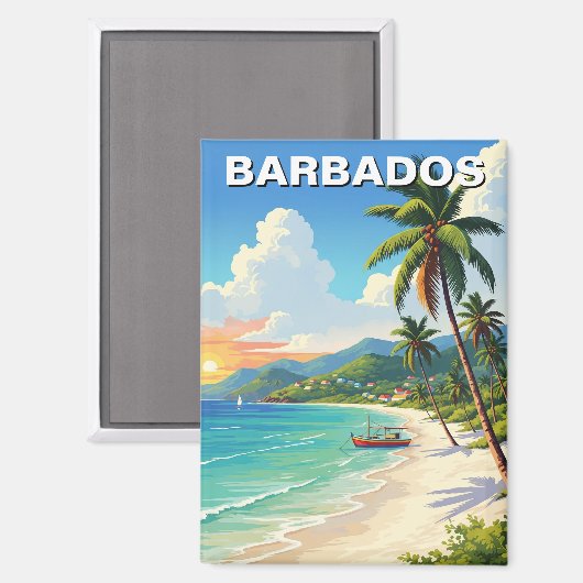 Barbados Reizen Magneet (Voorkant / Achterkant)