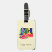 Barbados Retro Caraïben  eiland Souvenir Bagagelabel (Voorkant verticaal)