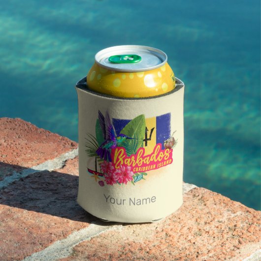 Barbados Retro Caraïben  eiland Souvenir Blikjeskoeler (Insitu Zwembad)