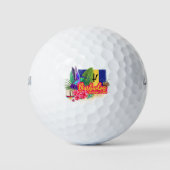 Barbados Retro Caraïben  eiland Souvenir Golfballen (Voorkant)