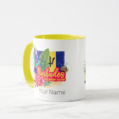 Barbados Retro Caraïben  eiland Souvenir Mok (Voorkant links)