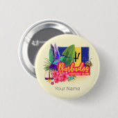 Barbados Retro Caraïben  eiland Souvenir Ronde Button 5,7 Cm (Voorkant /achterkant)