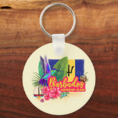 Barbados Retro Caraïben  eiland Souvenir Sleutelhanger (Voorkant)