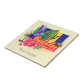 Barbados Retro Caraïben  eiland Souvenir Tegeltje (Zijkant)