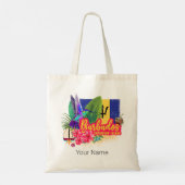 Barbados Retro Caraïben  eiland Souvenir Tote Bag (Achterkant)