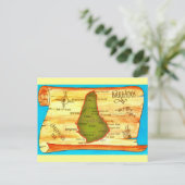 Barbados Retro Kaart Ansichtkaart (Staand voorkant)