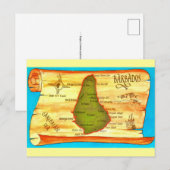 Barbados Retro Kaart Ansichtkaart (Voorkant / Achterkant)