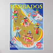 Barbados Retro Vintage Travel Poster (Voorkant)